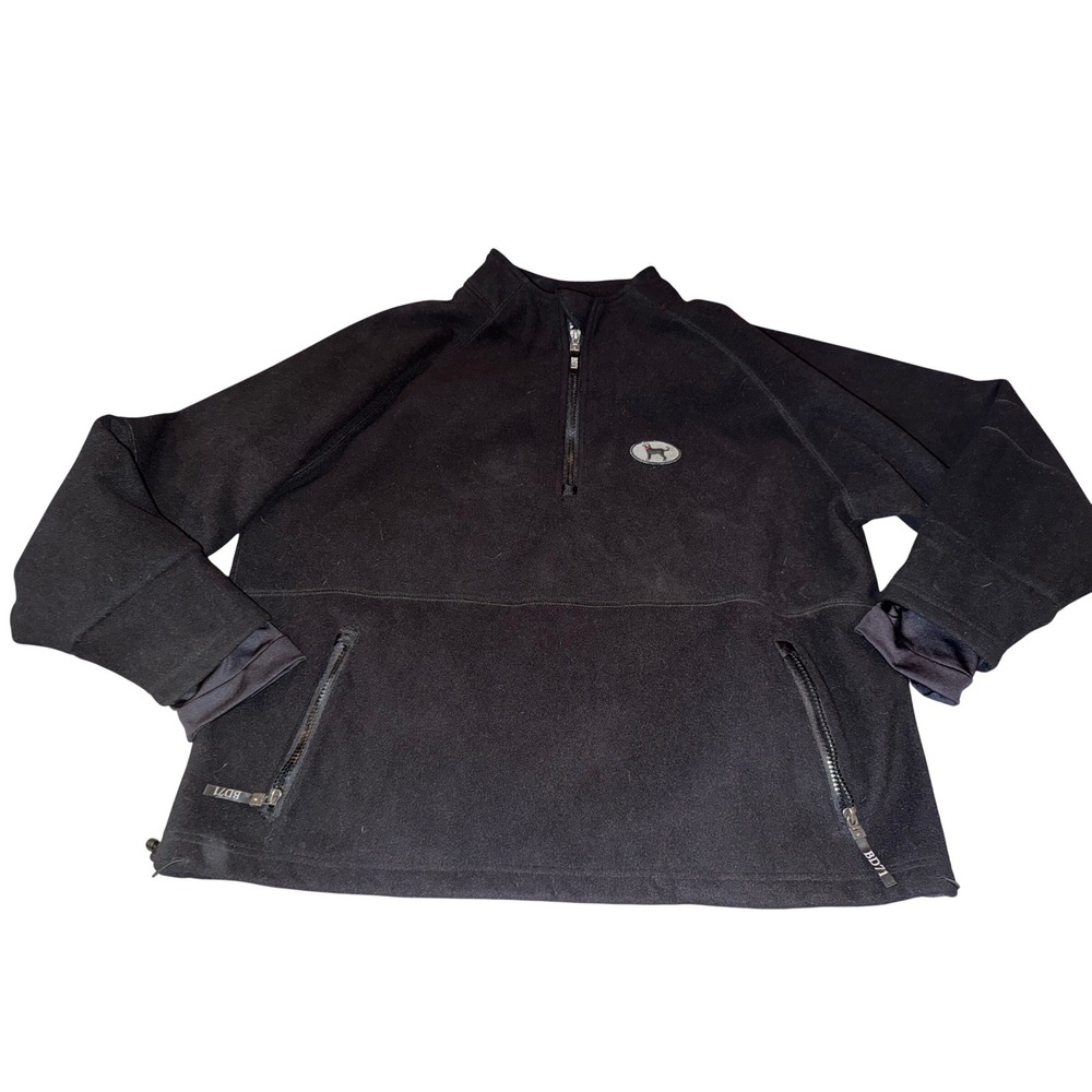 The Black‎ Dog Mens Small Black 1/4 Zip Fleece Pullover Jacket Martha's Vineyard